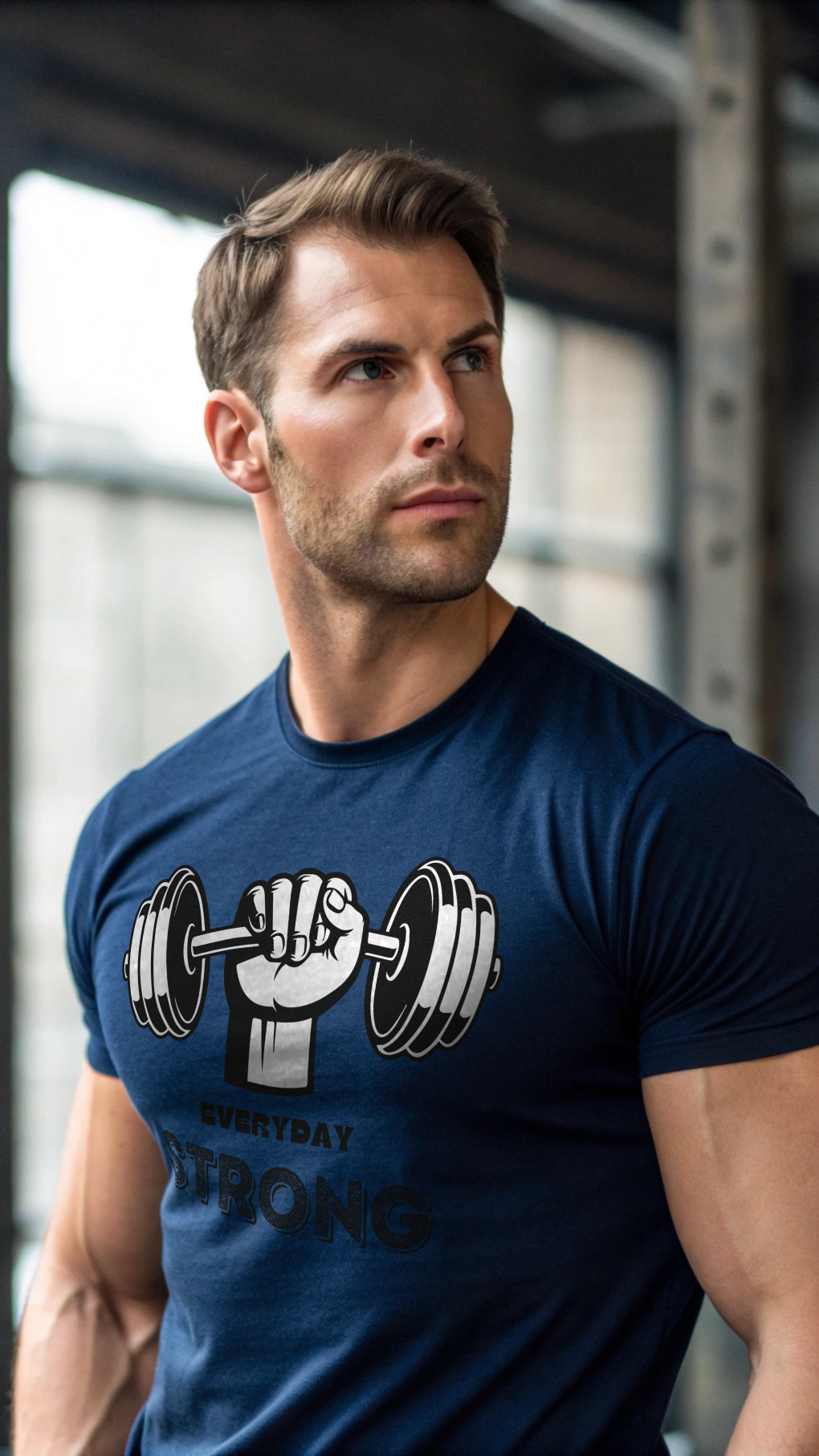 Everyday Strong Navy Blue Gym Lover T-shirt